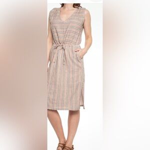 PRANA Ecotropics striped organic cotton dress with Pockets!